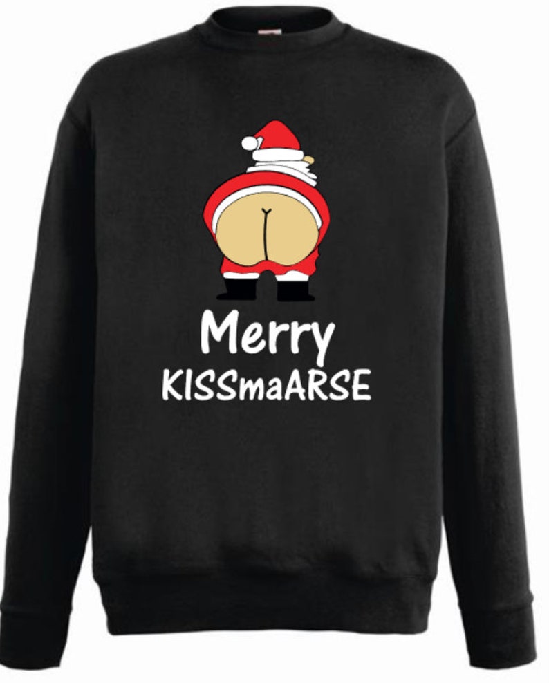 Merry Kissma Arse FOTL Grey*** ***Hilarious,Funny Christmas santa Jumper
