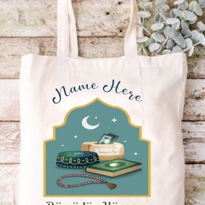 Personalized Eid Mubarak Gift Bag: Ramadan Canvas Tote