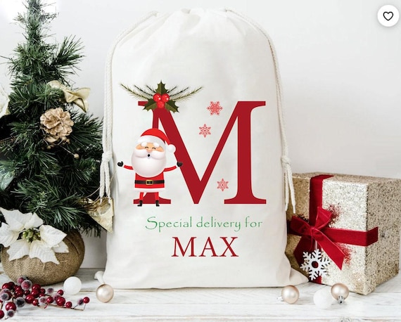 Bolsa de regalo de Navidad personalizada para niños con forma de