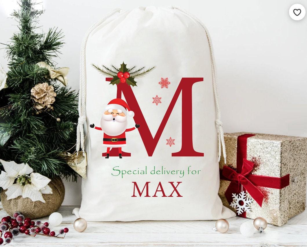 Bolsa de regalo de Navidad personalizada para niños con forma de
