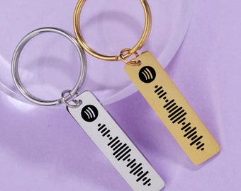 Personalized Spotify Code Keychain, Custom valentine's day Metal Keychain, Birthday Gift, Girlfriend Gift, Anniversary & Father's Day Gift