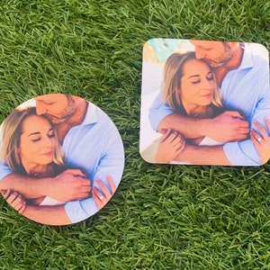 Personalized Photo Coaster: Round or Square Rubber Drink Coaster