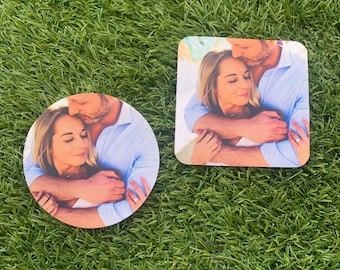 Sottobicchiere con foto personalizzato: sottobicchiere in gomma rotondo o quadrato personalizzato, regalo ricordo