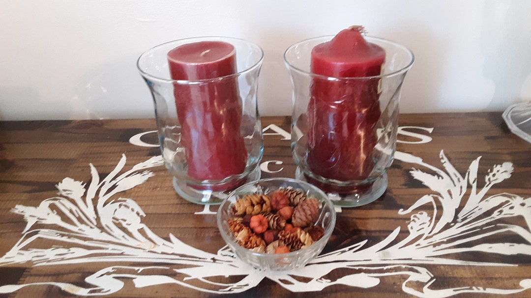 Vintage 8 Colony Crafters Indiana Glass Optic Hurricane Large Candle Holders Made in USA Etsy