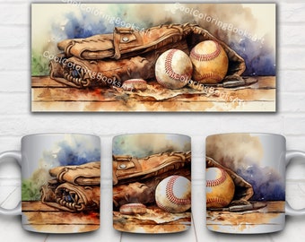 Vintage Baseball Becherverpackung, 3D Riss-Loch-Design (Digitaler Download)
