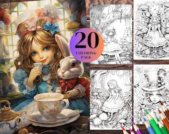 20 Forest Fairy Girls Coloring Pages: Anime Fantasy (Instant Download)