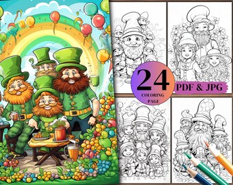 24 St. Patrick's Day kleurplaten voor kinderen (digitale print)