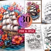 42 Rockabilly Retro Girl Coloring ,adults and Kids, Grayscale Coloring Pages, Instant Download ...