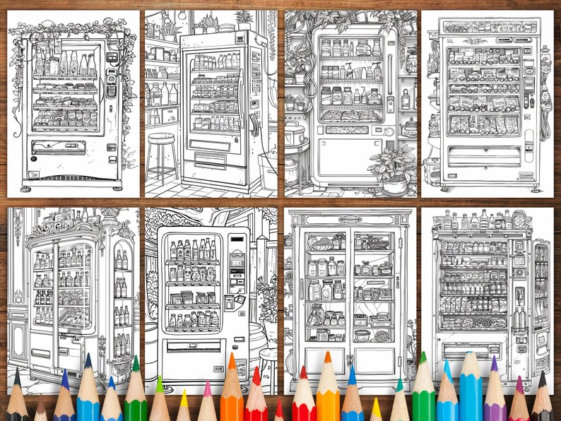 Paper Machine Coloring Pages 34 Machine Coloring Printable PDF Sheets, Adults + Kids. - Etsy