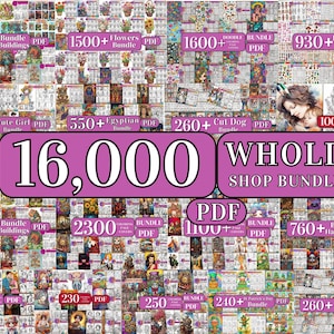 16,000+ Coloring Pages Whole Shop Bundle (PDF)