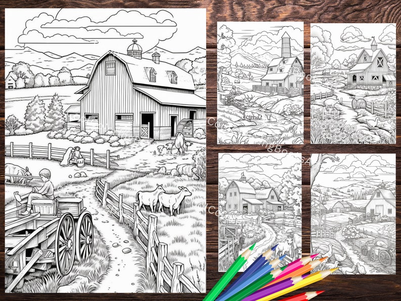 30 Farm Coloring Book Farm Coloring Pages Printable - Etsy