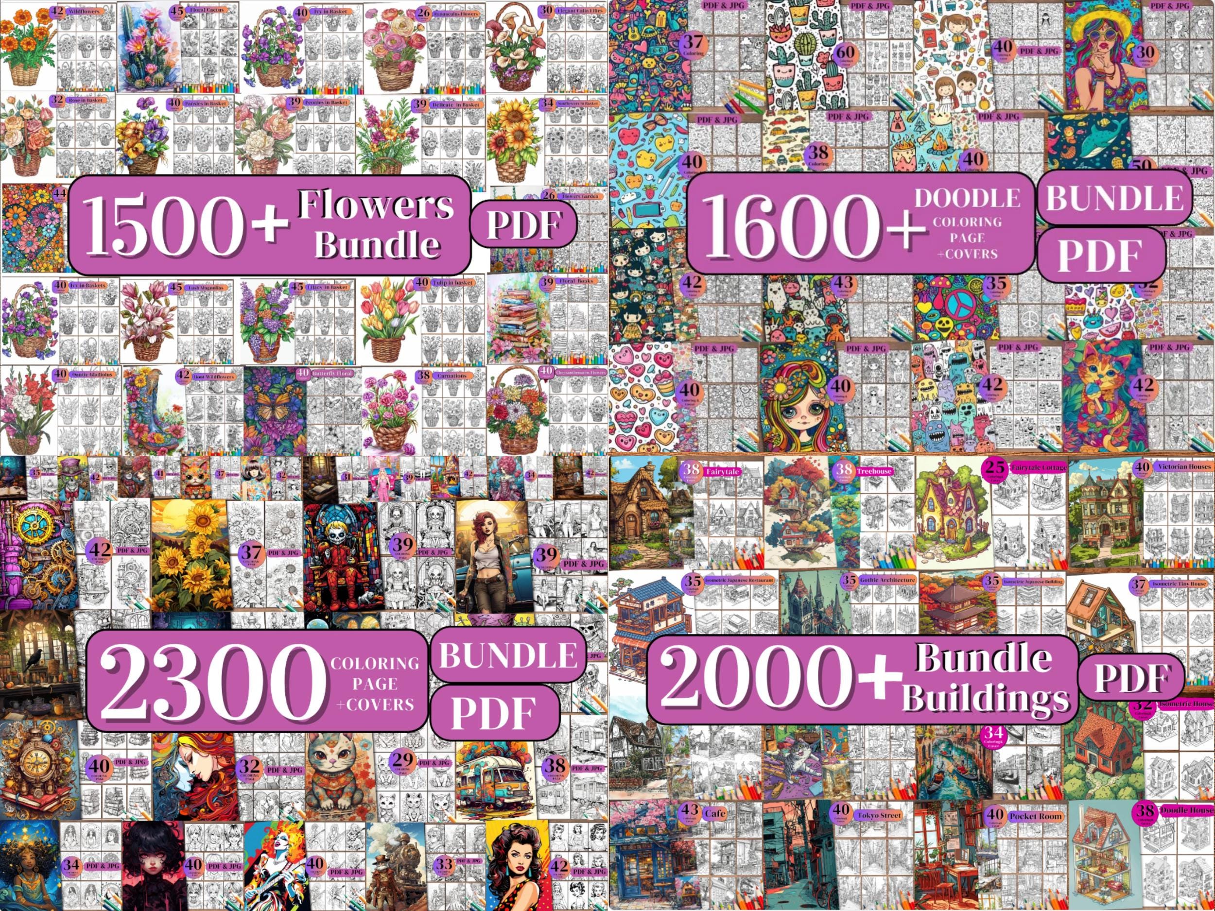 16,000+ Coloring Pages Whole Shop Bundle (PDF) - Etsy