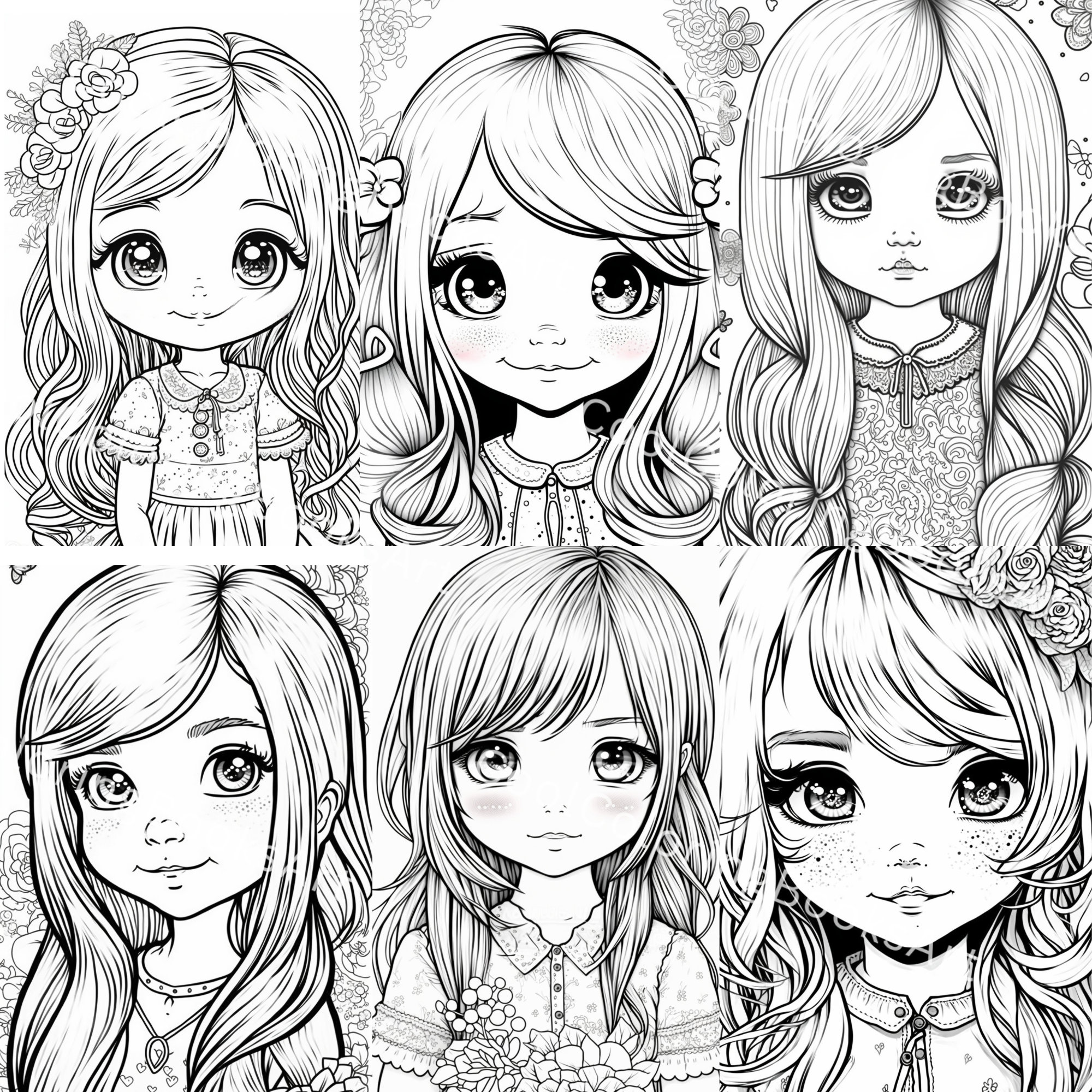 20 Beautiful Little Girl Coloring Page for Adults and Kids ,little Girl