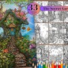 39 Books and Flowers Coloring Book, Grayscale Fantasy Floral Books ...