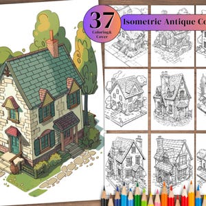 37 Isometric Buildings Coloring Book for Adults | Relaxing Architectural Designs  Creative and Detailed Isometric Cityscapes.