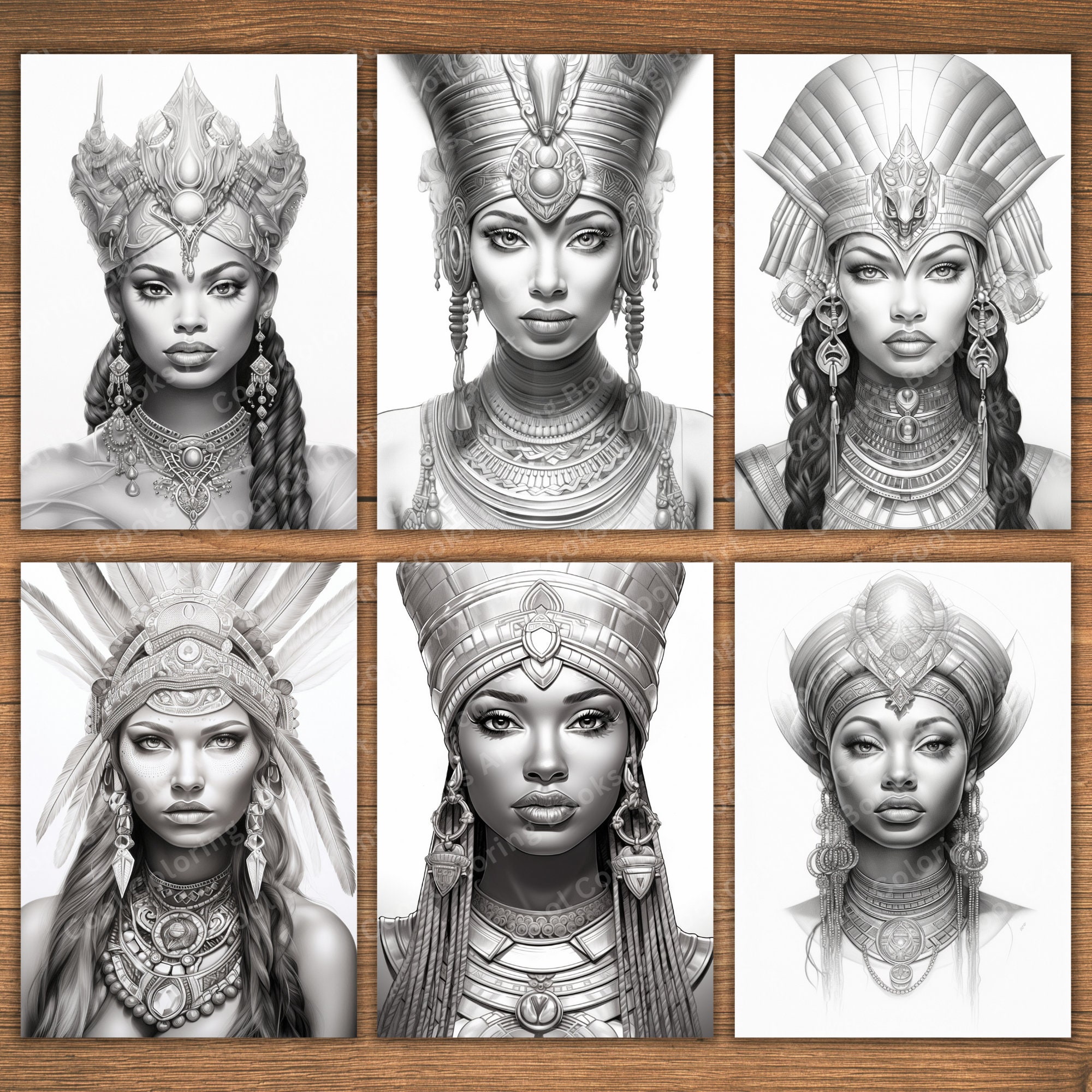 25 African Woman Coloring Page, Adults Kids, Grayscale Coloring Page ...