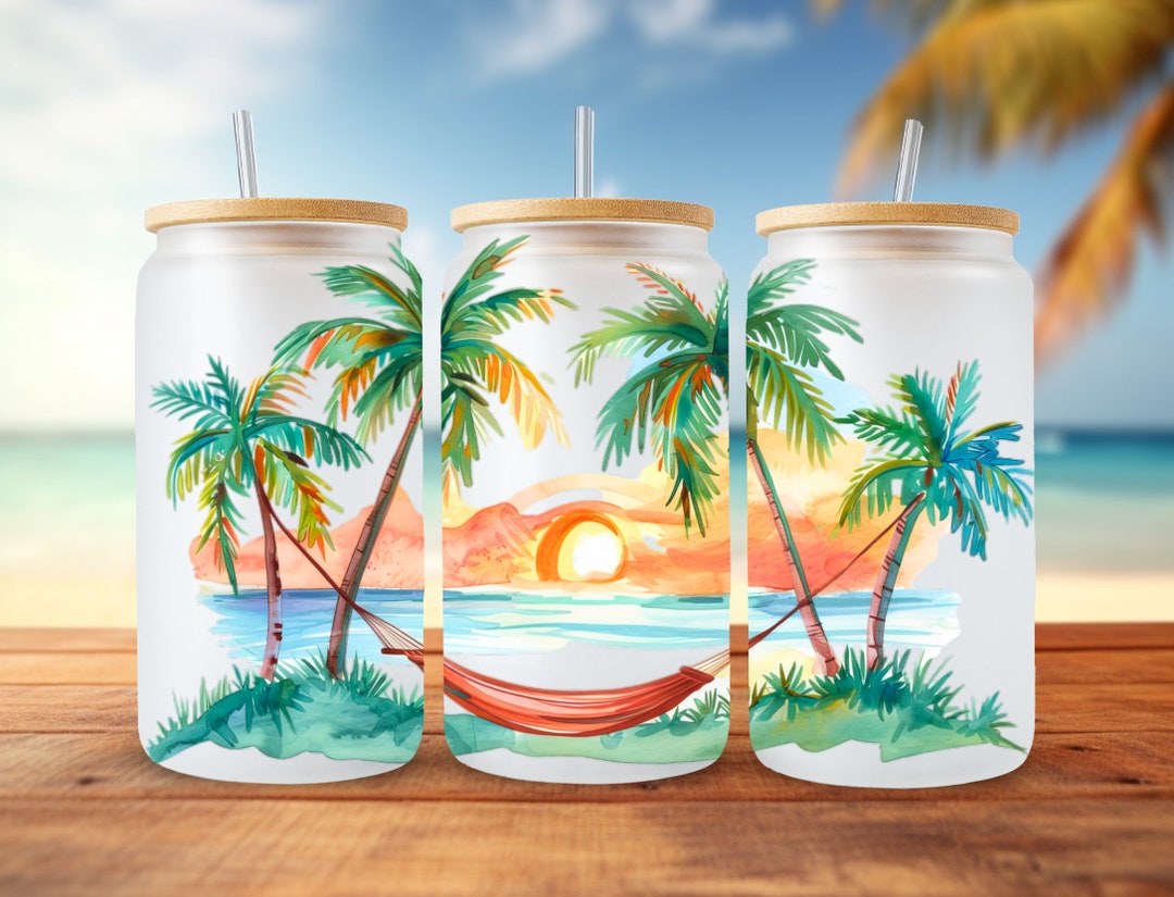 24 PNG Summer Vibes 16 Oz Libbey Glass Can Tumbler Sublimation Design ...