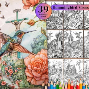 Kolibri Ausmalseite: Verschlungene Wildtiere Kunst (Digitaler Download)