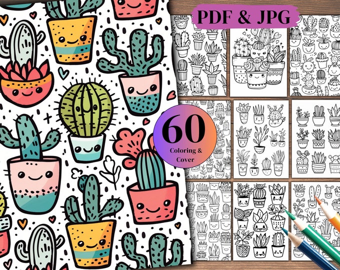 Cactus Doodle Vector Icons, Succulent Clipart (PNG, EPS, PDF) - Etsy Canada