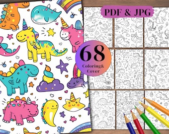 68 pages à colorier d'animaux de safari pour enfants (PDF et JPG)