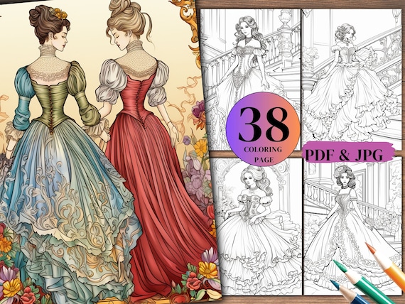 Victorian Fashion Coloring Pages For Adults Victorian Fashion,