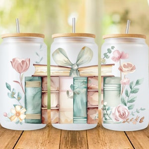 Books Libbey Glass Can Wrap: Floral Tumbler Design (PNG Download)