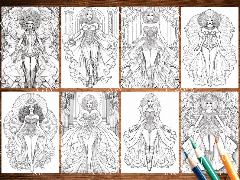 27 Drag Queen Printable Coloring Book, Printable Adult Coloring Pages ...