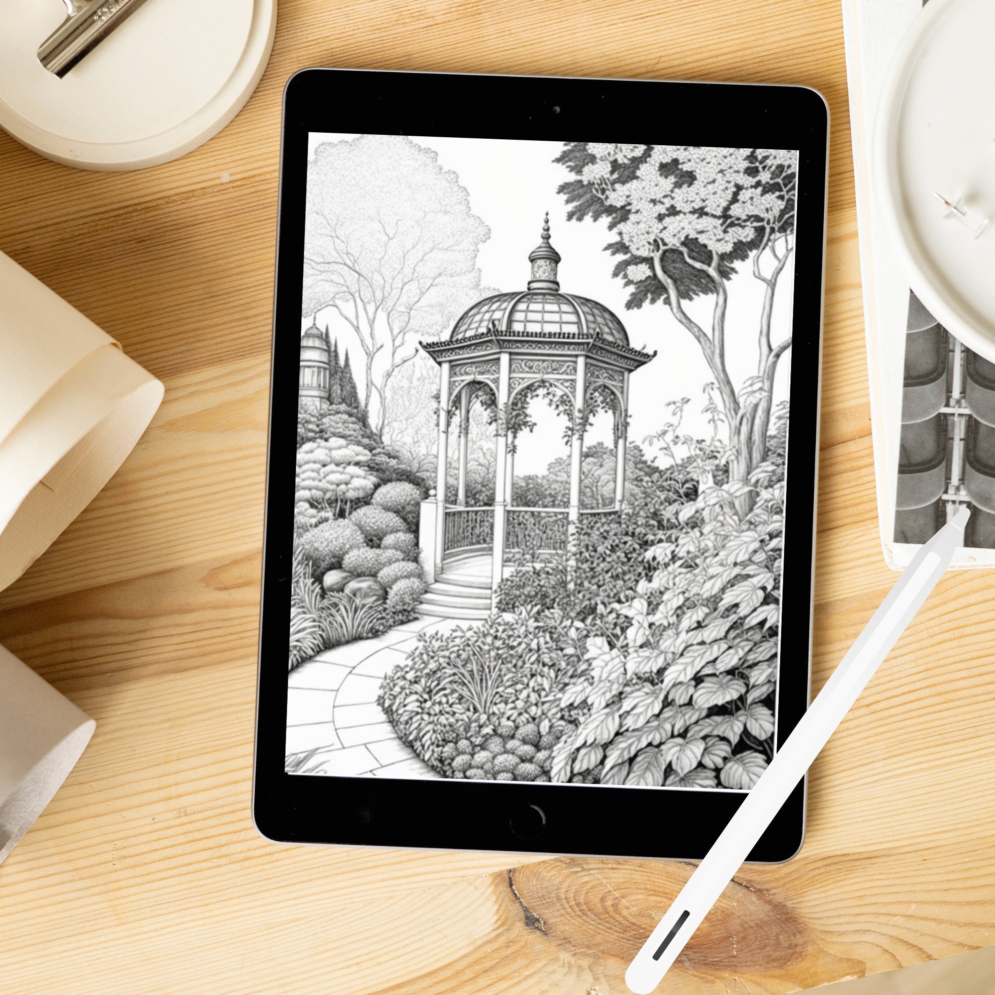 20 Cottage Gardens Coloring Book Set Printable Adult Coloring Pages ...