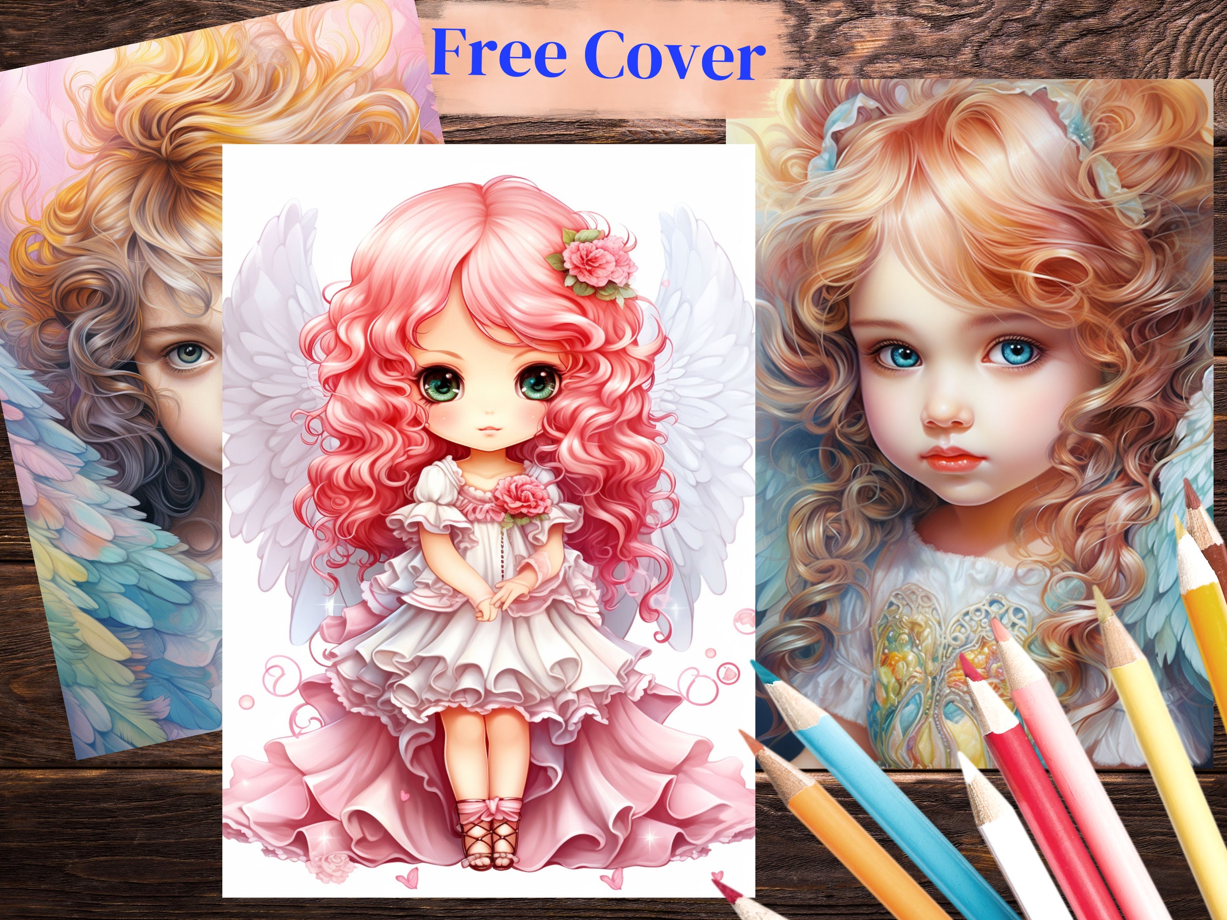 20 Little Angels Coloring Pages for Adults and for Kids for Relax and