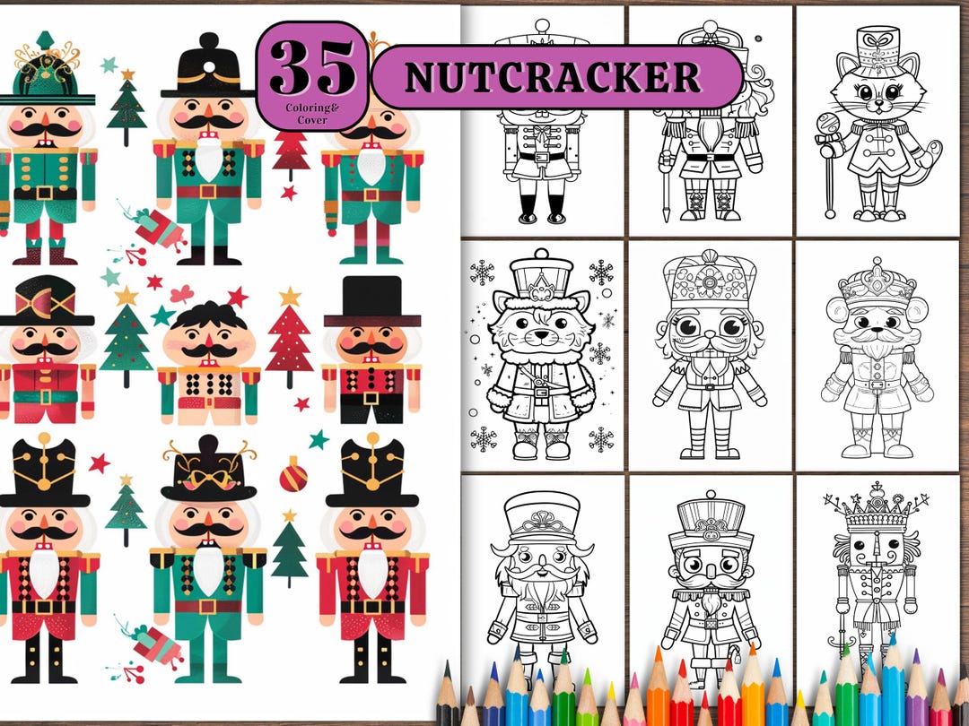 35 Christmas Nutcracker Coloring Pages, Coloring for Kids Nutcrackers