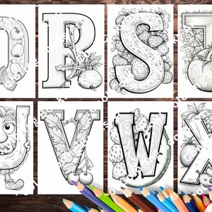 26 ABC Alphabet Fruit and Vegetables Coloring Pages - Letter ...