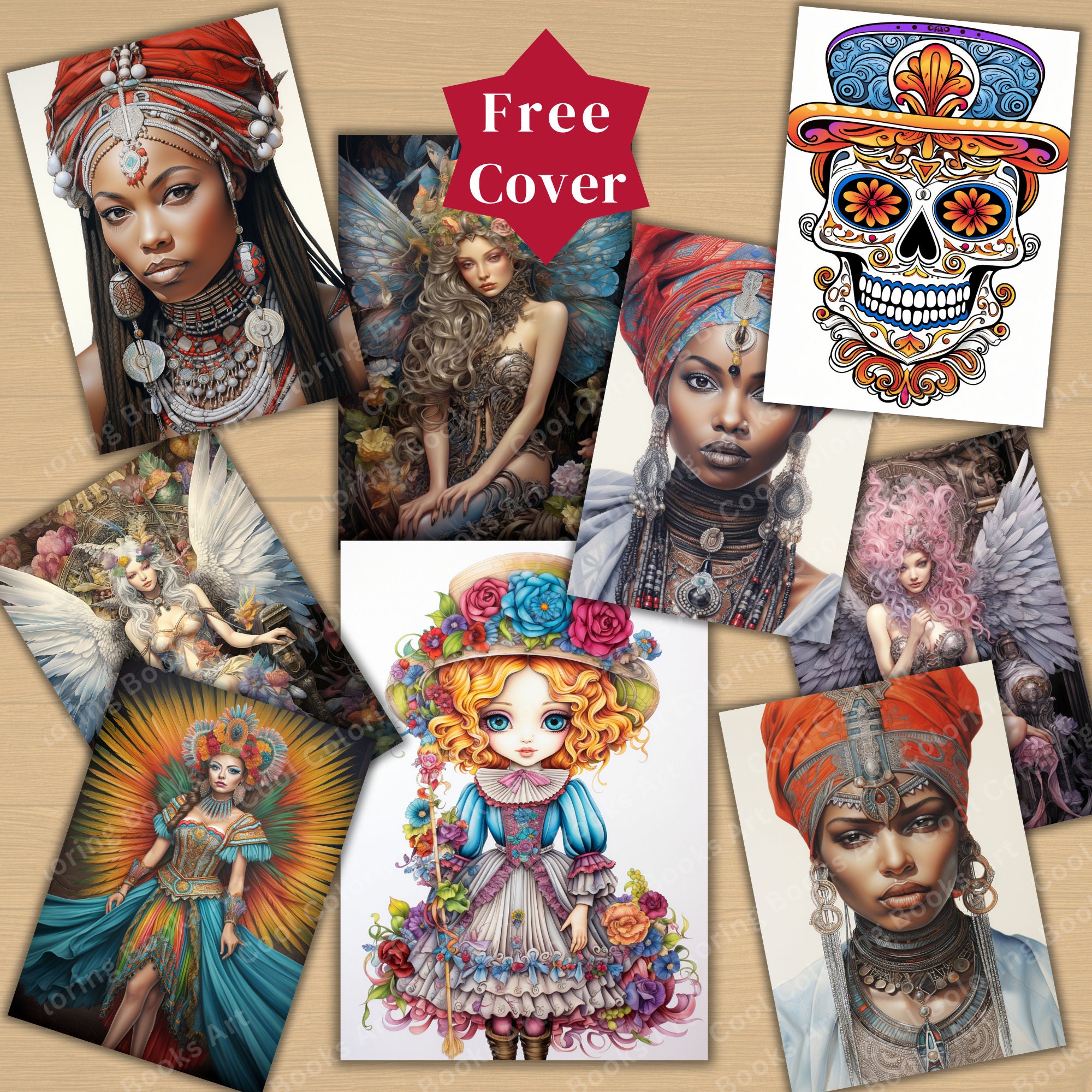 25 African Woman Coloring Page, Adults Kids, Grayscale Coloring Page ...