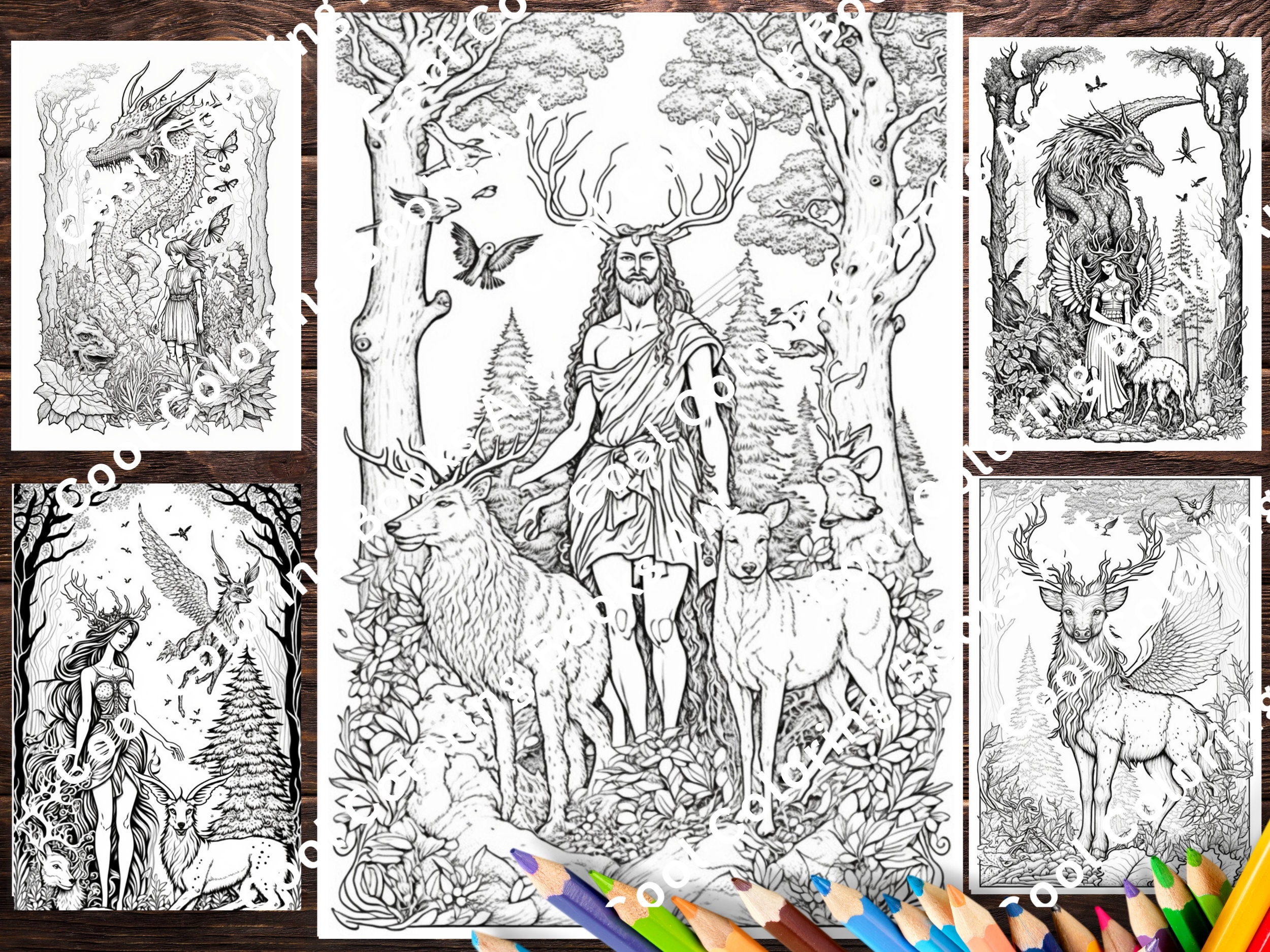 23 Mythical Creatures Marvelous Coloring Pages, JPEG/PDF Format ...