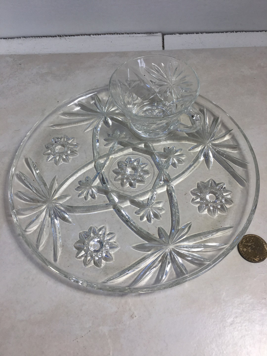 Early American Prescut Snack Plates With Cups Etsy