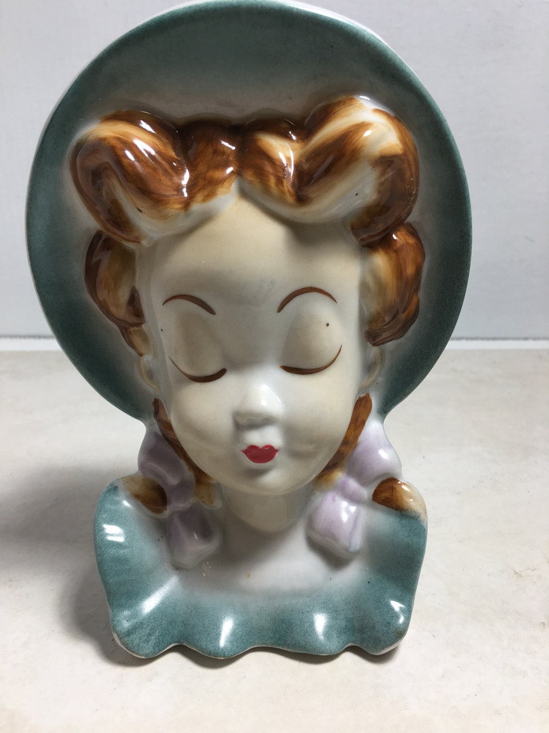 Royal Copley Vintage Girl Head Vase Etsy