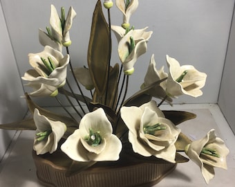 Mid Century Ceramic Flower Centerpiece