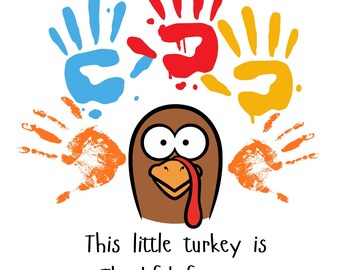 Happy Thanksgiving Handprint Art, Turkey Handprint Craft, Kids Baby Toddler, Memory Keepsake, Fall Autumn DIY Card, Printable Decor