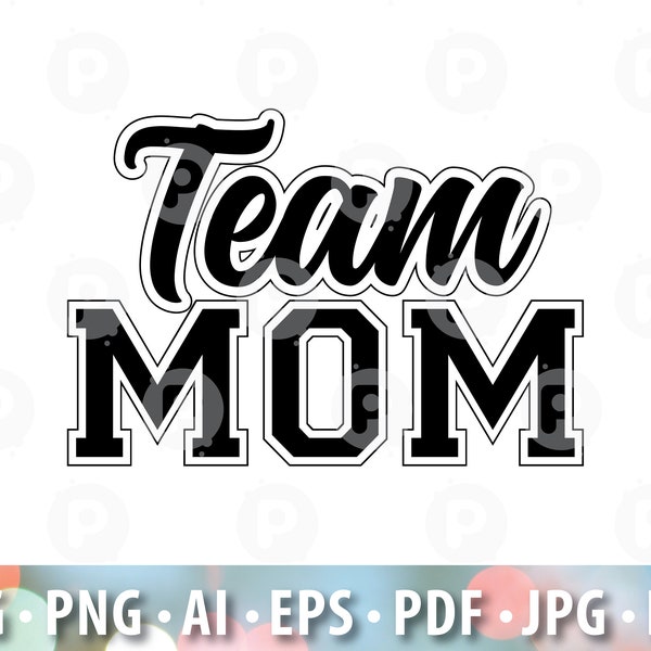 Team mom SVG. Cheer Mom svg. Football mom svg. Game day svg. Coach svg. Cheerleading svg - Cricut & Silhouette. Unlimited Commercial Use.