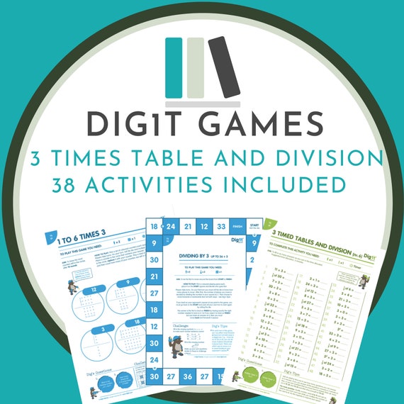 3 Times Table And Division Maths Activities Etsy