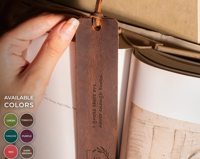 Personalized Leather Bookmark | Custom Quote Bookmark | Gift for Book Lovers | Bookworm Gift | Anniversary Gift | Gift for her | Book Lover