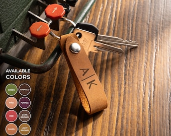 Personalized Leather Keychain | Custom Leather Keychain | Leather Key Fob | Gifts for her and him | Birthday Gift | Anniversary Gift |