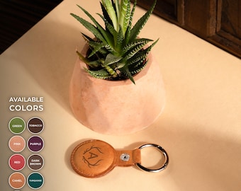 Personalized Airtag Leather Keychain | Airtag Leather Case | Leather Apple Airtag Holder | Custom Airtag Case | Leather Keychain on Belt