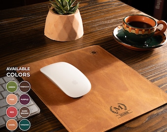 Personalized Premium Leather Mouse Pad | Custom Mouse Pad | Coworker Gift | Gift for Him | Gift for Her | Gift for Dad | Christmas Gift