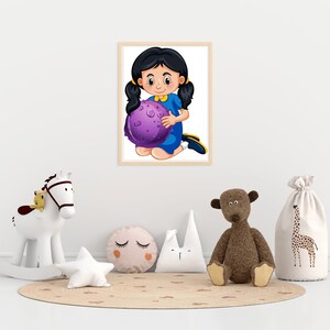 Pintura decorativa para habitación infantil en formato A4 impresión sobre póster de papel mate