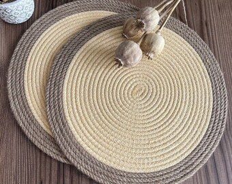 Handmade Jute Placemats – Round Boho Dining Table Decor