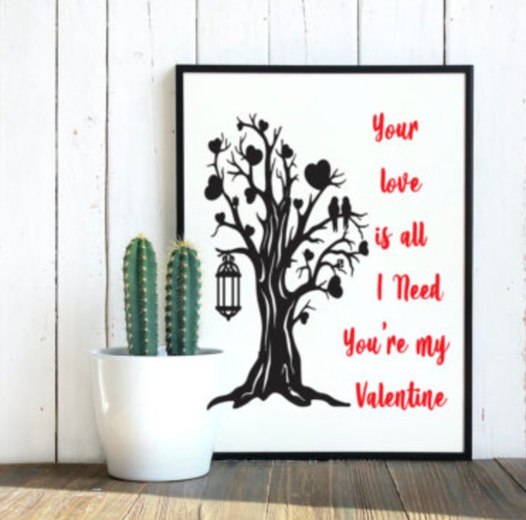 Be My Valentine Wall Art Printable I Love You Print Valentines Day ...