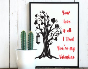 Be My Valentine Wall Art Printable I Love You Print Valentines Day Printable Art Love Wall Decor Valentines Day Home Decor Valentines Day