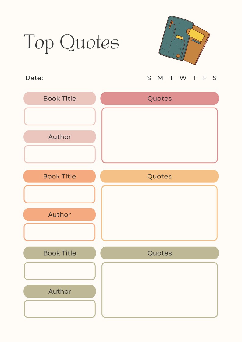 Reading Planner Printable Reading Journal Book Shelf Happy Planner 100