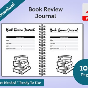 Book Review Book Review Printable Book Review Worksheet Reading Journal Reading Log Book Reading Tracker Book Journal Book Reading Journal