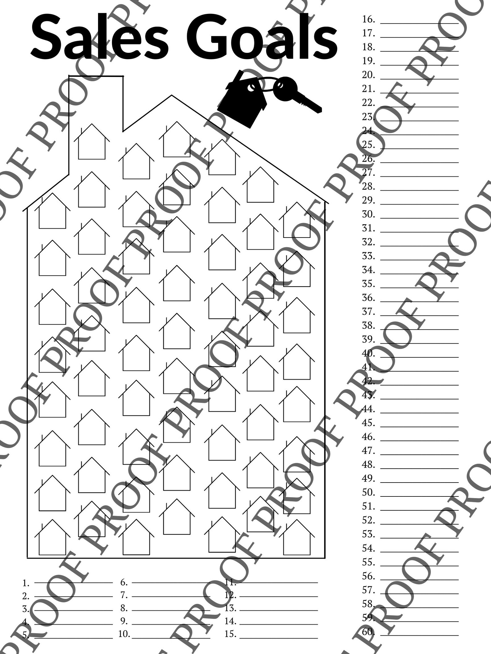 Real Estate Goal Board 60 Homes Goal Sheet Realtor Sales Etsy